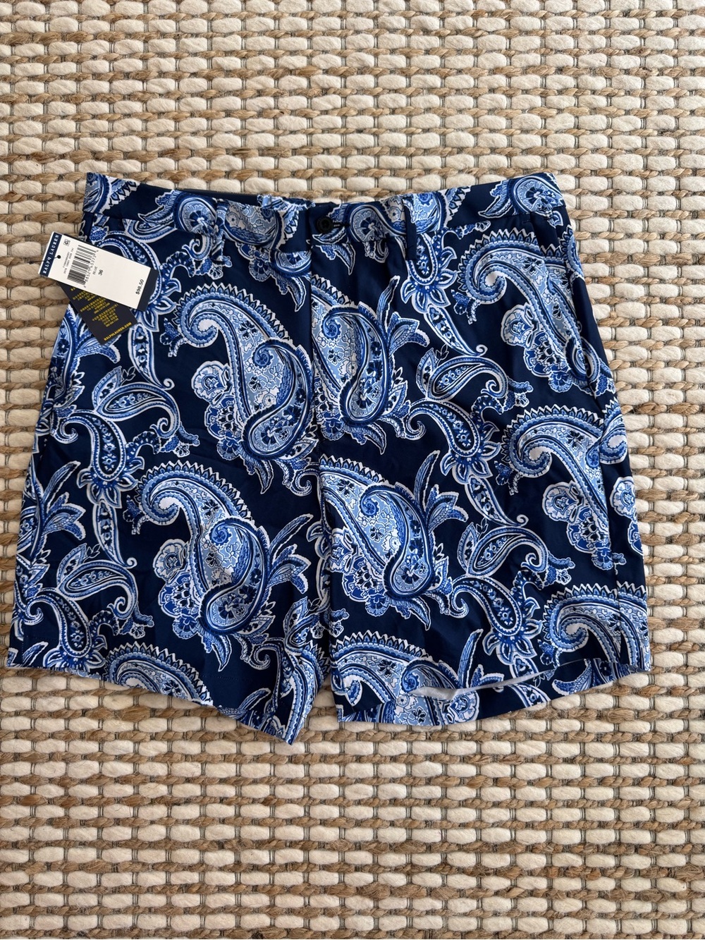 Ralph Lauren Navy and Light Blue Paisley Hybrid Shorts - Picture 3 of 3